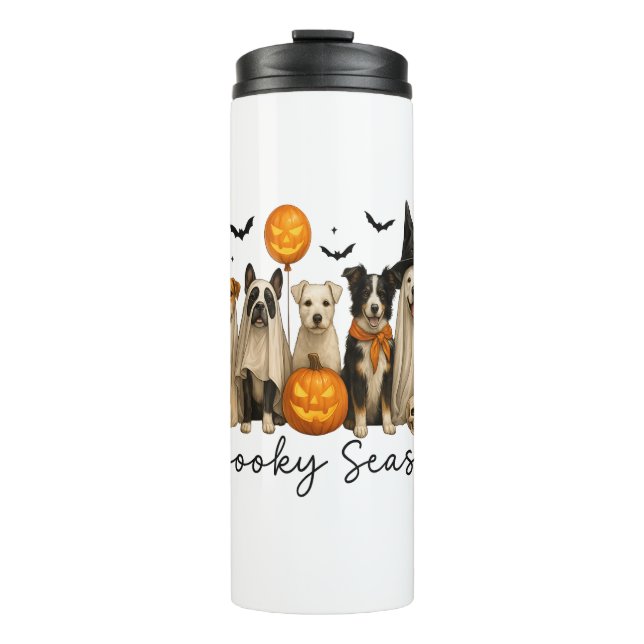 Spooky Season Halloween Dog Thermal Tumbler (Front)