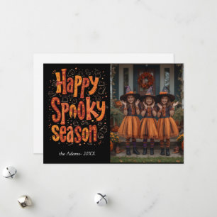 spooky season,Halloween Family Photo Holiday Card