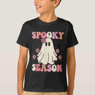 Spooky Season Halloween Ghost Costume Retro Groovy T-Shirt