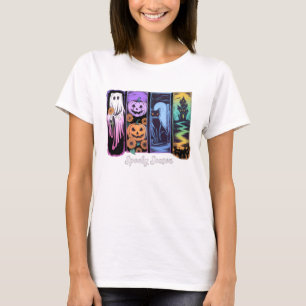 Spooky Season Halloween Ghosts and Pumpkins T-Shir T-Shirt