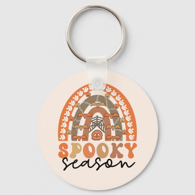 Spooky Season Halloween Rainbow Fall Keychain (Front)