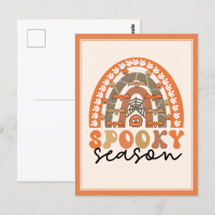 Spooky Season Halloween Rainbow Fall  Postcard