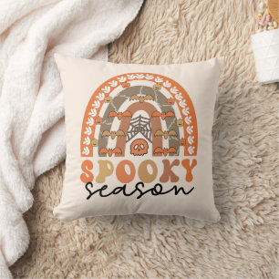Spooky Season Halloween Rainbow Fall Throw Pillow