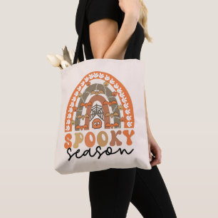 Spooky Season Halloween Rainbow Fall Tote Bag