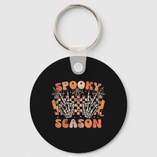 Spooky Season Halloween Skeleton Costume Retro Gro Keychain