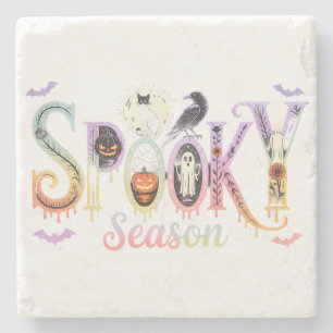 Spooky Season Iridescent Halloween Stone Coaster