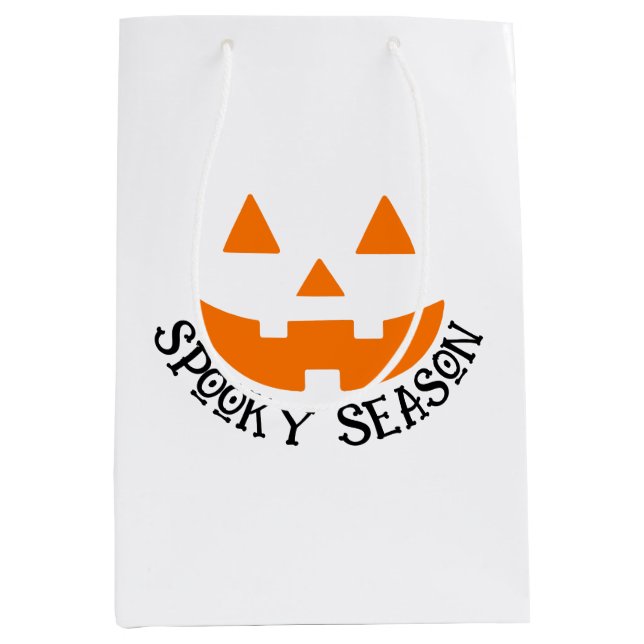 Spooky Season & Jack O Lantern Halloween  Medium Gift Bag (Front)