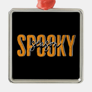 Spooky season metal ornament