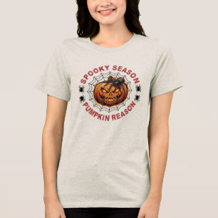 Spooky Season Pumpkin Reason Womens T-Shirt Cute H Tri-Blend Shirt