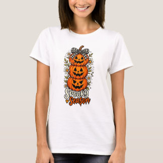 Spooky Season Pumpkin Stack Halloween  T-Shirt