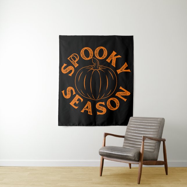 Spooky Season Pumpkin  Tapestry (In Situ)