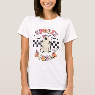 Spooky Season Retro Happy Halloween Ghost Women To T-Shirt