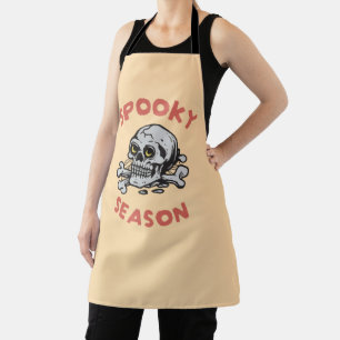 Spooky Season Scary Skull Halloween Apron