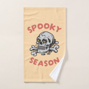 Spooky Season Scary Skull Halloween Hand Towel