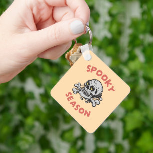 Spooky Season Scary Skull Halloween Keychain
