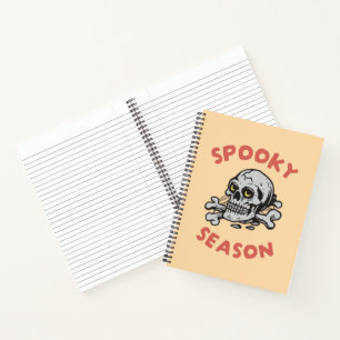 Spooky Season Scary Skull Halloween Notebook