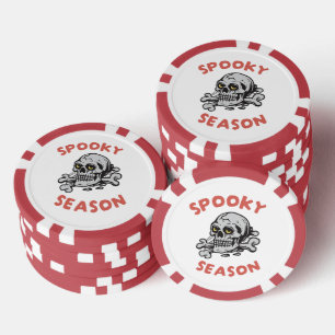 Spooky Season Scary Skull Halloween  Poker Chips
