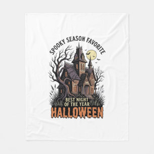 Spooky Season Shirt Haunted Manor Vintage Engravin Fleece Blanket