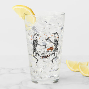 Spooky Season Skeletons Dancing Glass