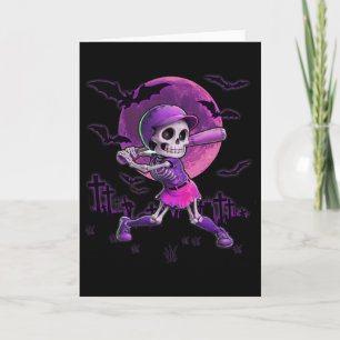 Spooky Season Softll Halloween Skeleton Girl Card