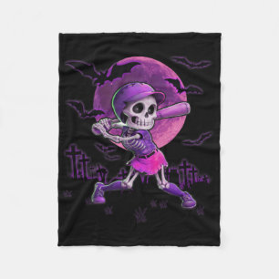Spooky Season Softll Halloween Skeleton Girl  Fleece Blanket