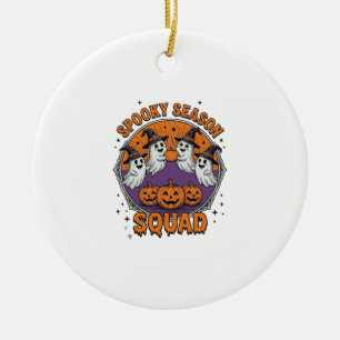Spooky Season Squad Cute Ghost Halloween Shirt_1 Ceramic Ornament
