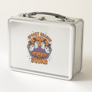 Spooky Season Squad Cute Ghost Halloween Shirt_1 Metal Lunch Box