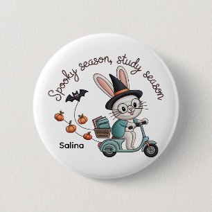 Spooky Season Study Season Nursing Bunny 2 Inch Round Button