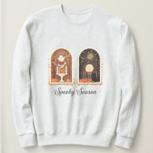 Spooky Season Sweatshirt Cute Ghost & Pumpkin