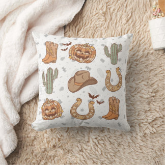 Spooky Season Throw Pillow, Halloween Pumpkin Deco Pillow