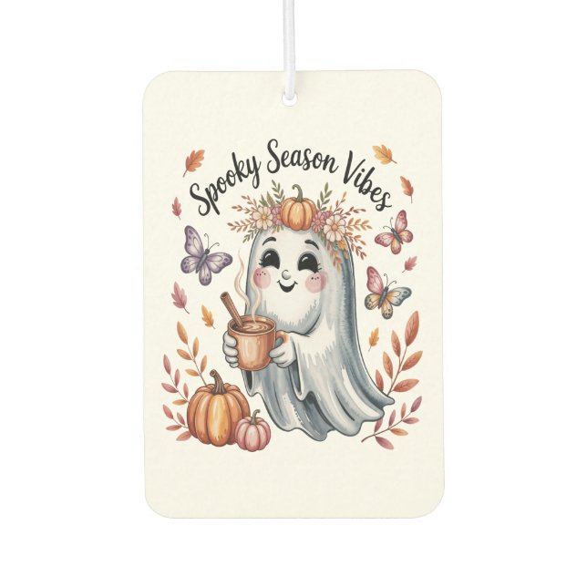 Spooky Season Vibes Ghost Air Freshener (Front)