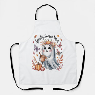Spooky Season Vibes Ghost Apron