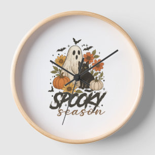 Spooky Season Vibes Ghost Clock