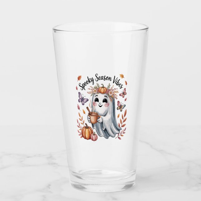 Spooky Season Vibes Ghost Glass (Front)