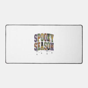 Spooky Season Vintage Halloween Typography Design_ Desk Mat