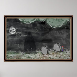 Spooky Shadow Photo Horizontal Framed Poster
