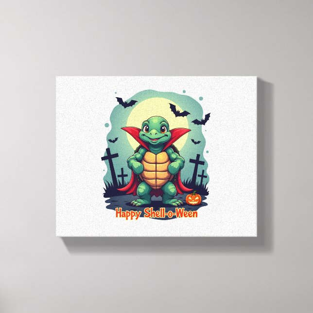Spooky Shell Surprise Turtle Canvas Print (Front)