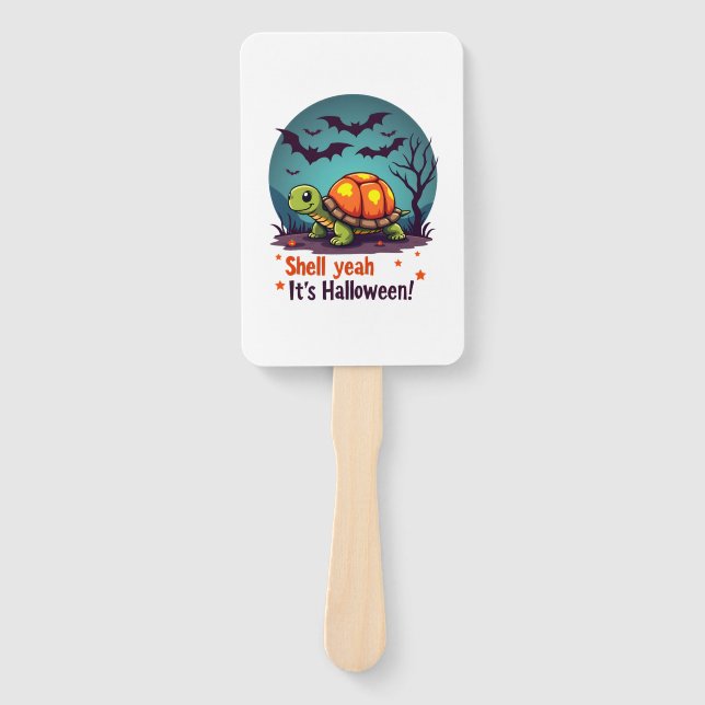 Spooky Shell Surprise Turtle Hand Fan (Front)