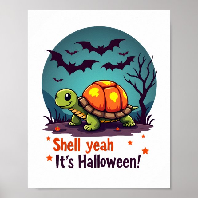 Spooky Shell Surprise Turtle Poster (Front)
