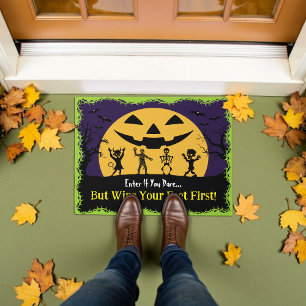 Spooky Silhouette Funny Quote Whimsical Halloween Doormat