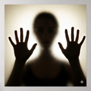 Spooky Silhouette on Glass Poster