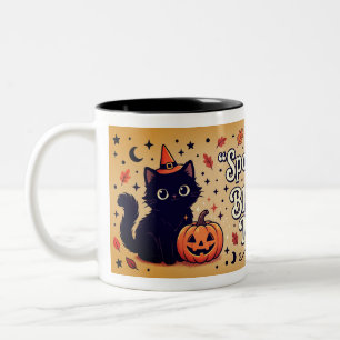 Spooky Sips Black Cat Halloween Mug