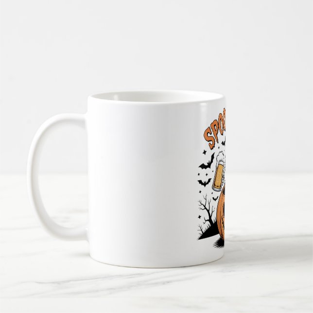 Spooky Sips Skeleton Lizard Halloween Coffee Mug (Left)