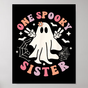 Spooky Sister Ghost Spooky Retro Family Halloween Poster
