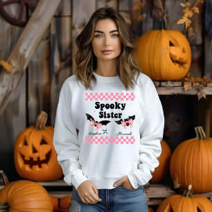 Spooky Sister Personalized Name Halloween Gift Sweatshirt