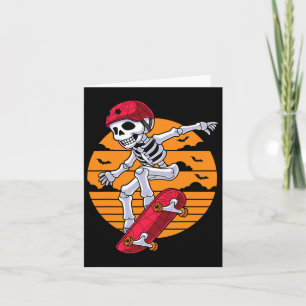 Spooky Skateboarding Skeleton Funny Skater  Card
