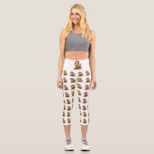 Spooky Skeleton Cat  Capri Leggings