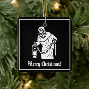 Spooky Skeleton Ceramic Ornament