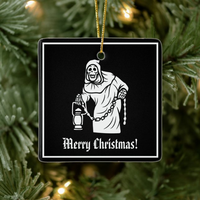 Spooky Skeleton Ceramic Ornament (Tree)