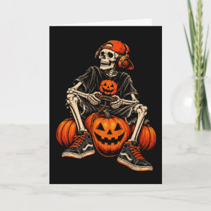 Spooky Skeleton Gaming Halloween Controller Boys  Card